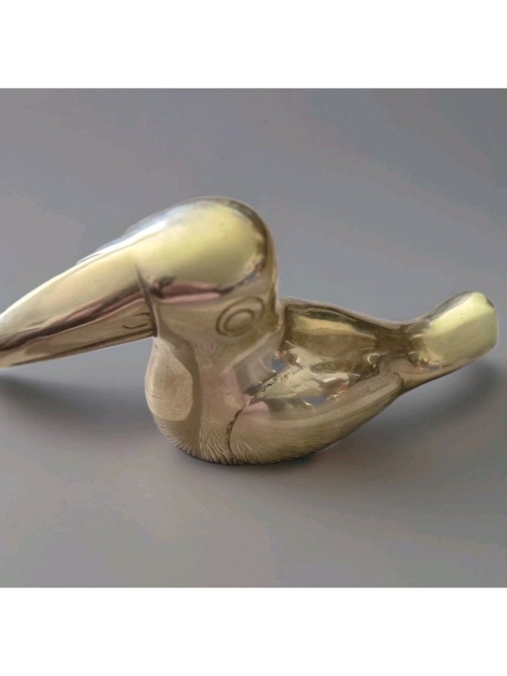 Vintage‎ Solid Brass Toucan Figurine 7in Mid-Century Modern Animal Statue Decor